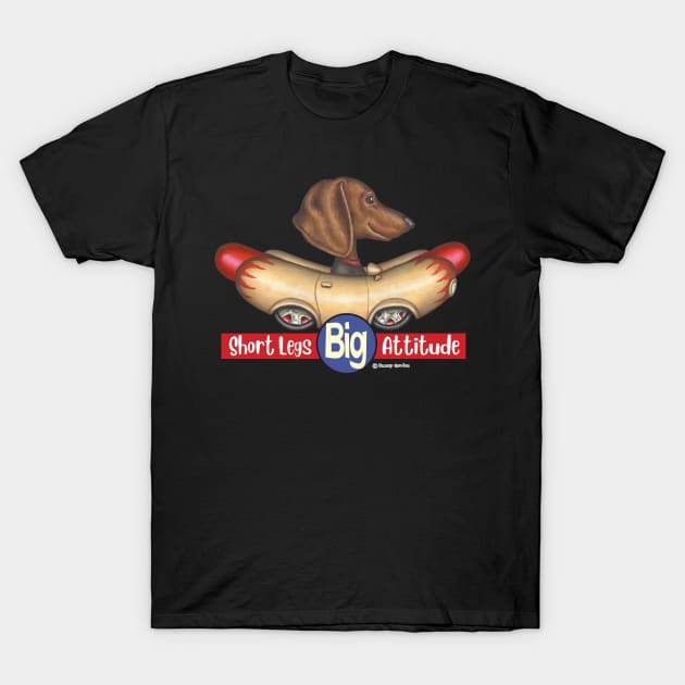 Dachshund in Hotdog Mobile T-Shirt by Danny Gordon Art